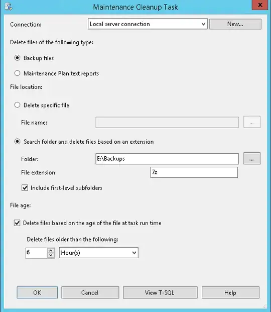 Maintenance Cleanup Task screenshot
