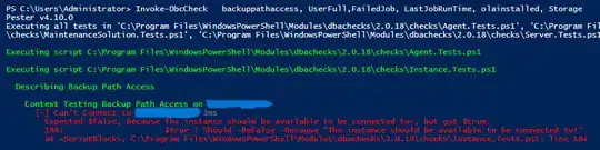 Running Invoke-DbcCheck backuppathaccess, UserFull,FailedJob, olainstalled, Storage