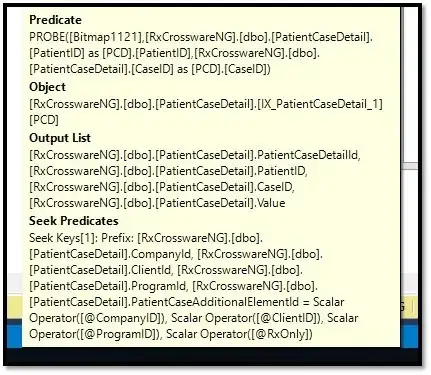 New Execution Plan Seek Predicate Snippit