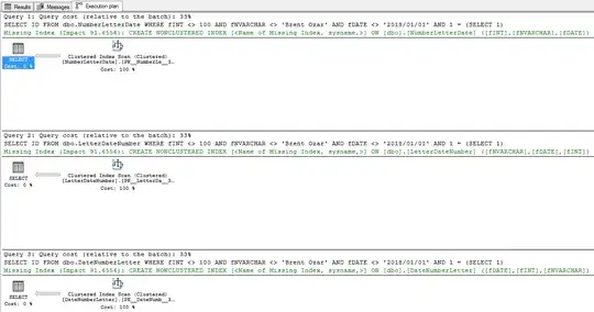 Execution plans with 3 inequality searches