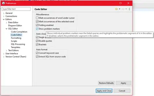 DBeaver | Preferences | Editors | SQL Editor | Code Editor | Option: Show problem markers