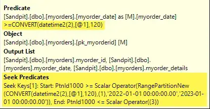 Dynamic partition elimination with simple param