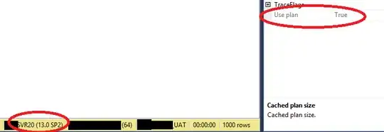 screenshot of execution plan in SSMS showing the "use plan" attribute