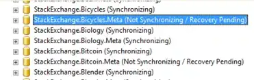 SSMS Not Synchronizing / Recovery Pending