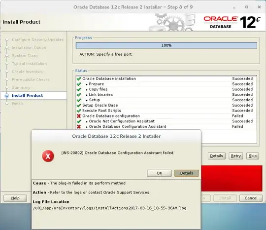 Installation Screen with Error Messages