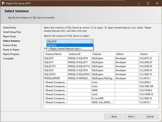 Repair SQL Server 2019 Dialog