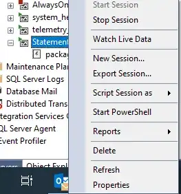 Context Menu of Extended Event Session
