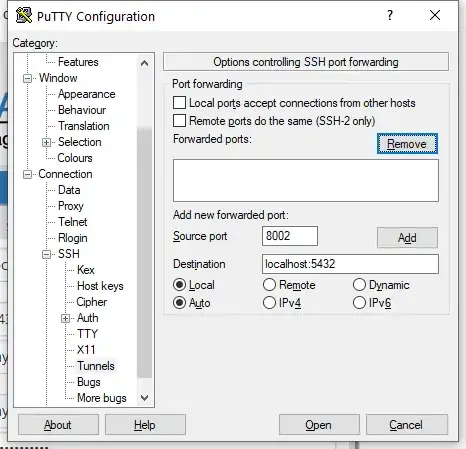 Different local and destination ports