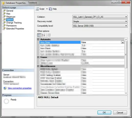 Database Properties Window