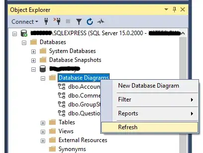 Refresh the Database Diagrams section of the database
