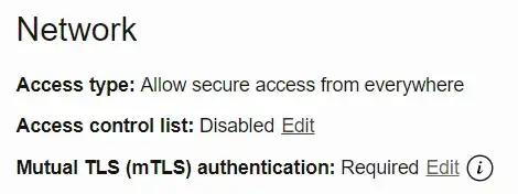 screenshot of oracle cloud dashboard showing that the access control list is disabled