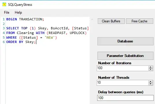 screenshot of SQL Query Stress settings