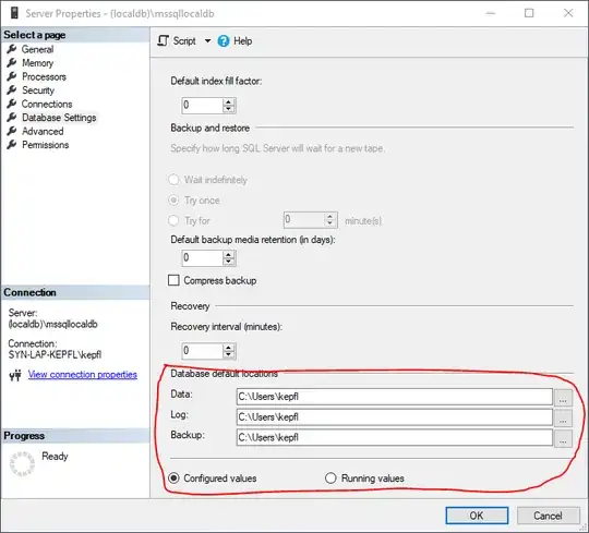 LocalDB target locations