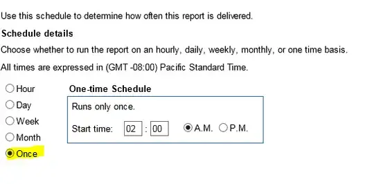 Subscription Edit Page, Select Schedule