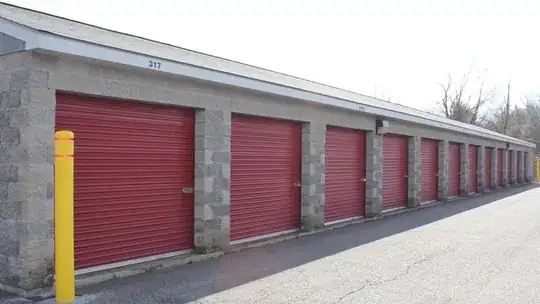 row of self-storage doors