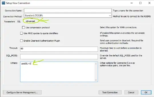 add useSSL=0 in advanced tab 