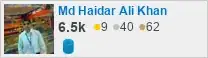 profile for Md Haidar Ali Khan on Stack Exchange, a network of free, community-driven Q&A sites profile for Md Haidar Ali Khan on Stack Exchange, a network of free, community-driven Q&A sites