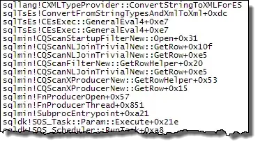 Start-up Filter call stack