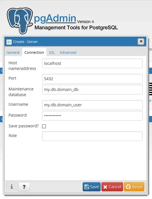 pgAdmin SSH Tunnel localhost connection