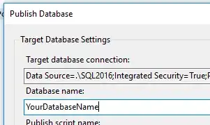 Screenshot of target database and connection options