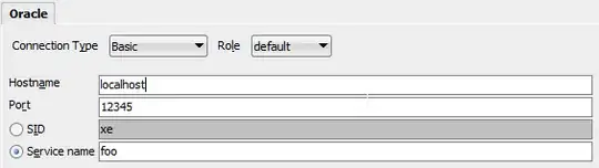 screenshot of sqldeveloper