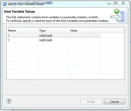 Screenshot from IBM Data Studio showing prompts for both markers