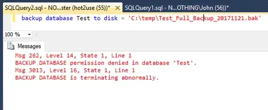 SQL Login tries to back up database and fails