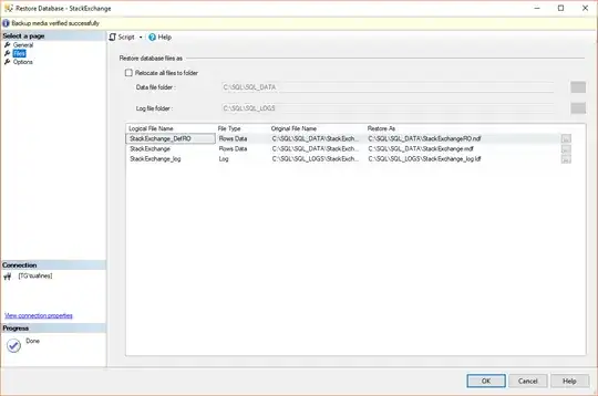 Restore Database - Files Tab - Nothing Noteworthy
