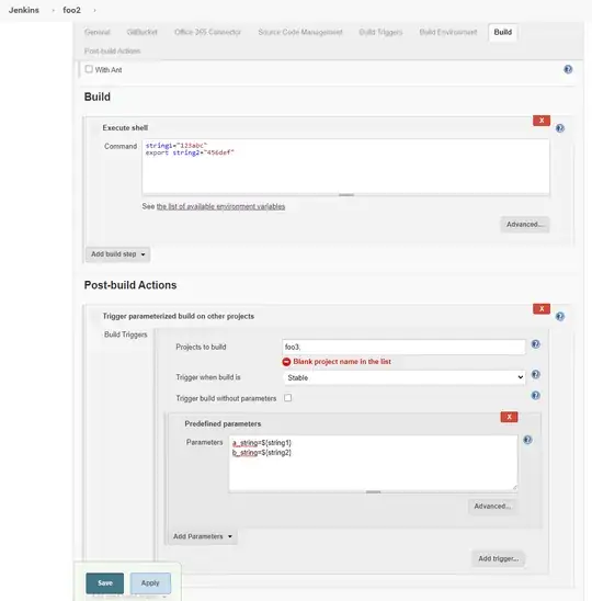 foo2's Build and Post-build action to trigger foo3