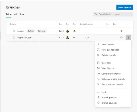 Branch compare in overflow menu