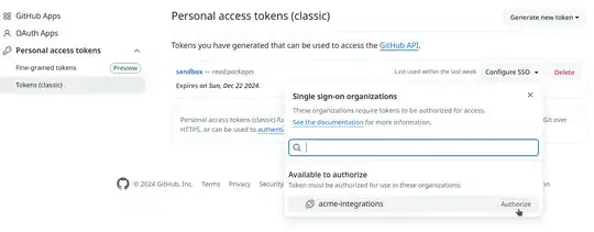 Authorize Token Github