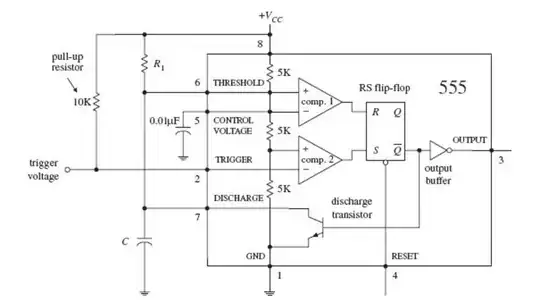 555 timer in monostable operation
