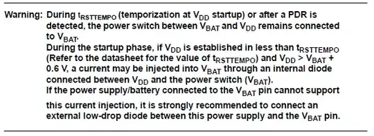 Excerpt from ST Reference Manual RM0091 - VBAT supply during power-on