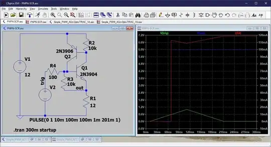 PNPN SCR LTSpice simulation