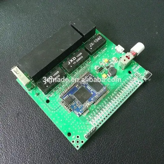 Module's castellated pads in eval board connector