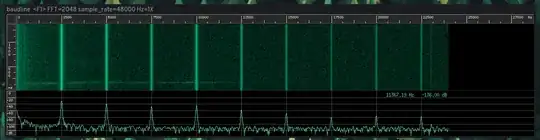 spectrum analyser screenshot showing harmonics every 2.5kHz