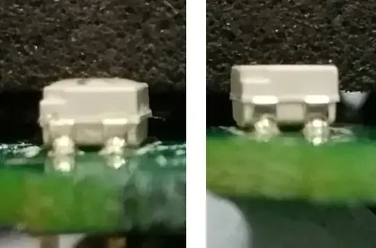 Left: Kerosene-soaked LED in failed state; Right: Normal LED