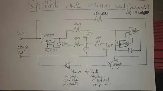 Soft-latch switch with momentary push button LM317HVT based