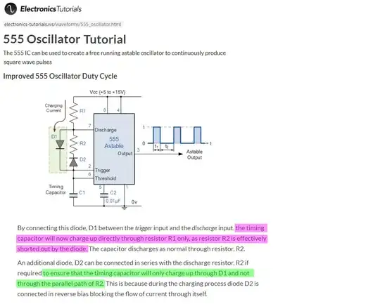 555 astable with two diodes