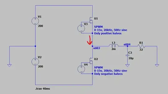Half-bridge with LC filter
