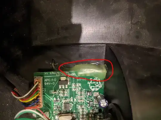 PCB with translucent substance from a kinesis advantage keyboard