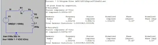 Screenshot of circuit and log
