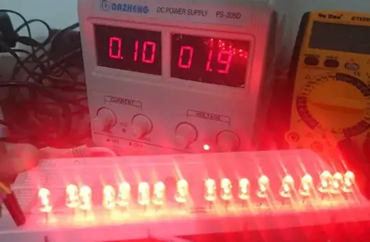 power consumption of 17 LEDs
