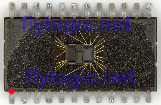 Fly Logic decapsulated surface mount IC photo