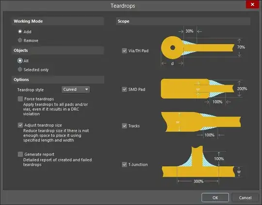 Altium “Teardrops” configuration
