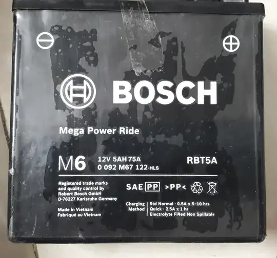 Specifications of Bosch motorcycle battery
