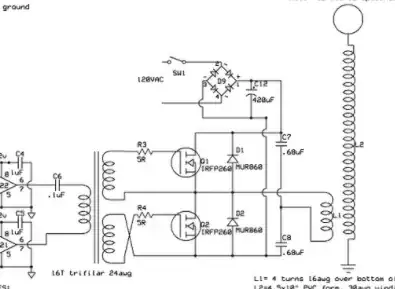 solid state tesla coil that uses two transistors