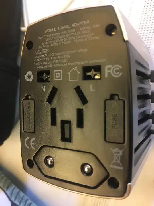 UK pins sealed in HK adapter