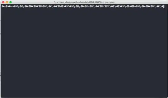 The serial monitor output