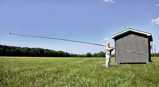 lightning protection stick with fuzzy metal end